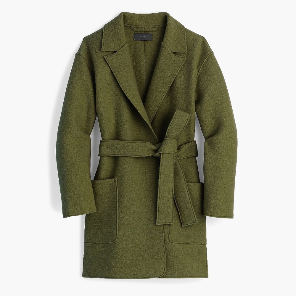 J. Crew wrap coat in boiled wool - Olive